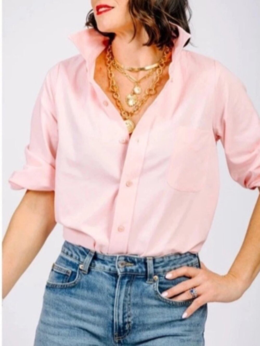 KMJ Kate Mchale Jensen Meeghan Pink button Shirt Used Once - Like New Medium